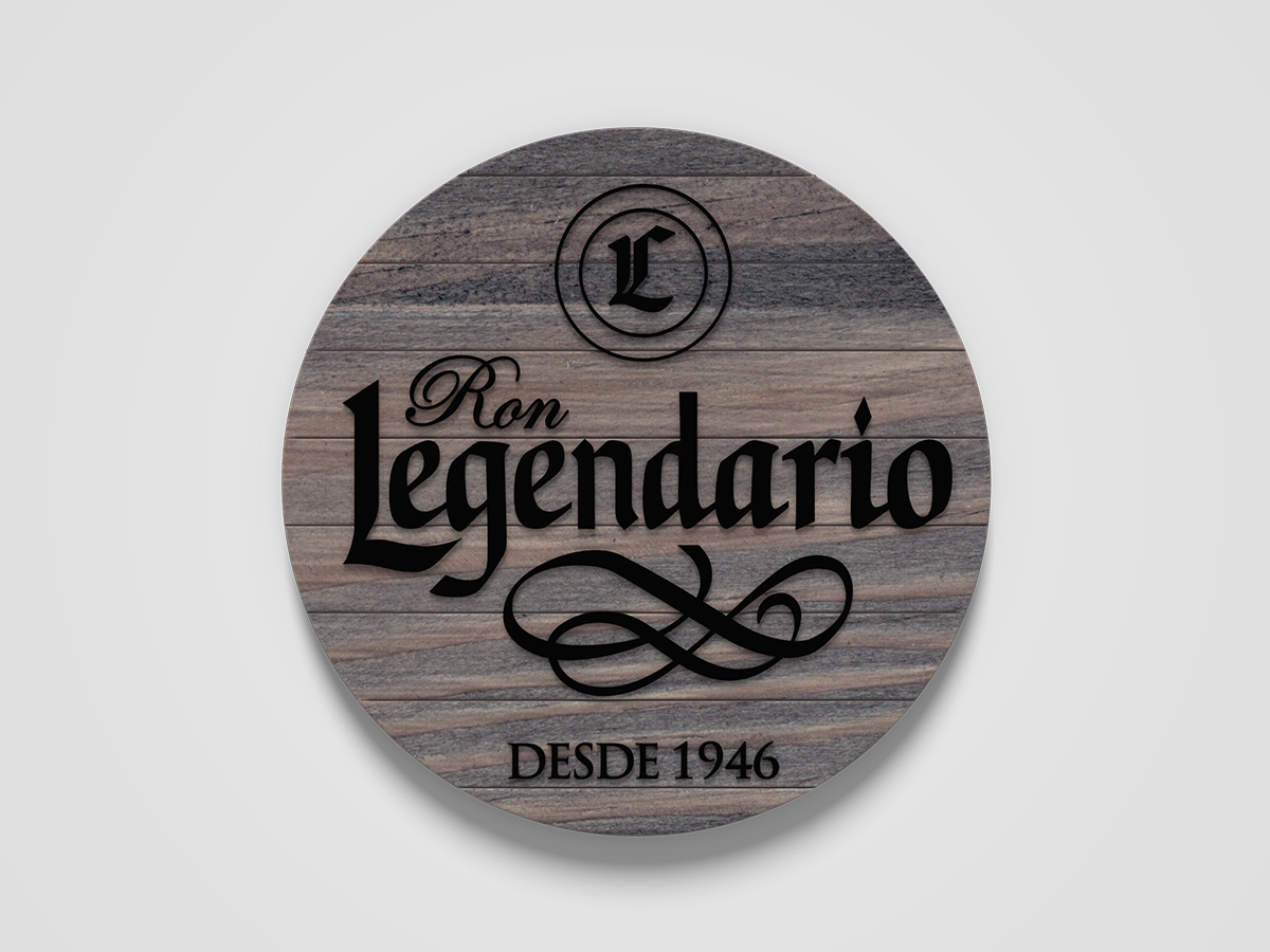 Rótulo decorativo interior madera - Legendario