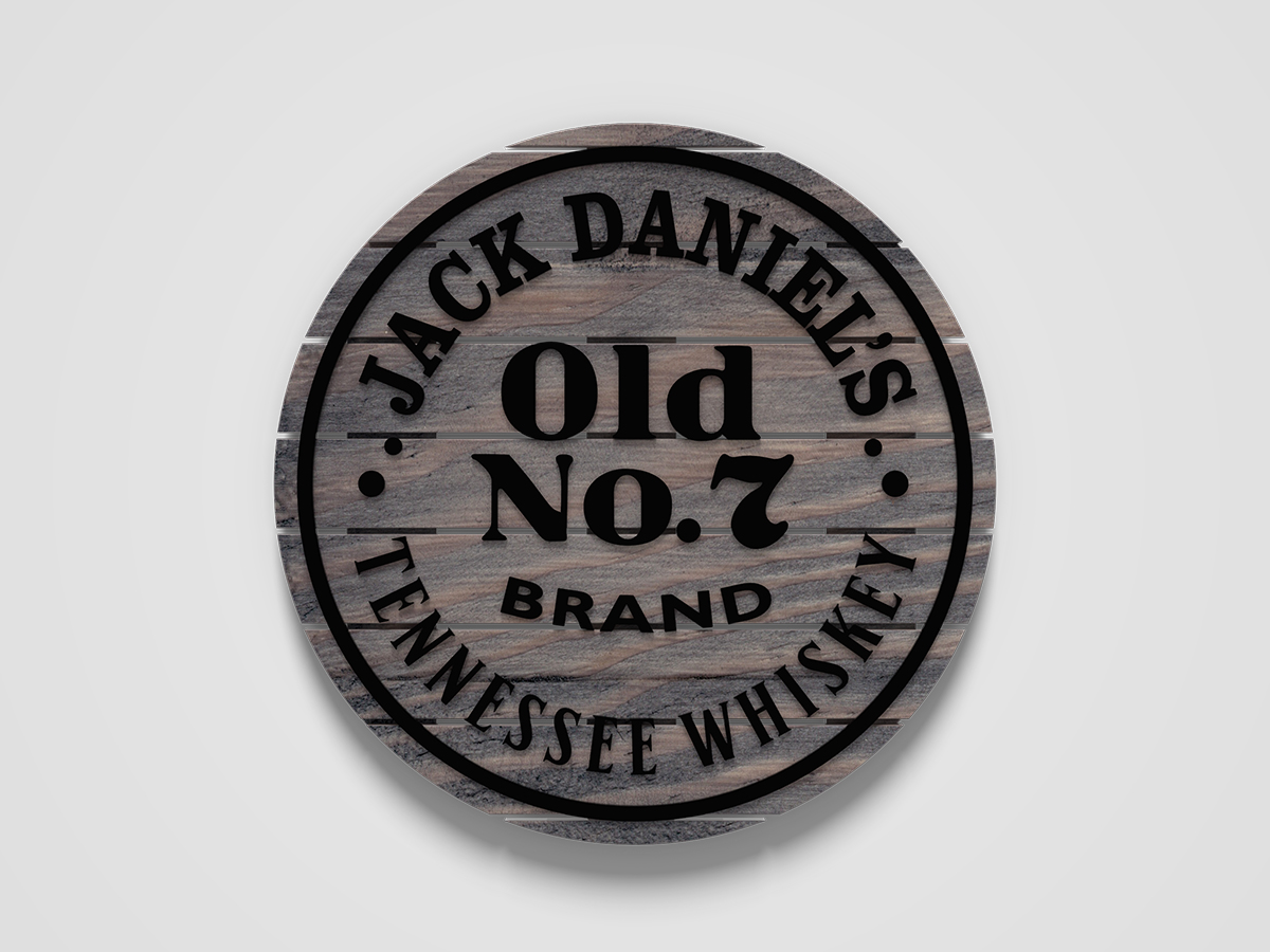 Rótulo decorativo interior madera - Jack Daniels
