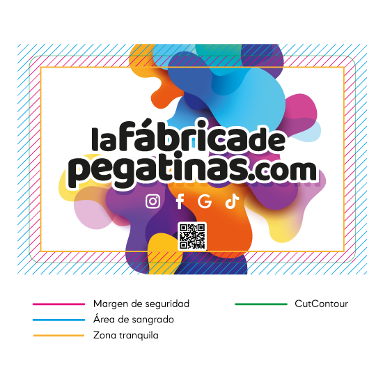 Diagrama de sangrado, márgenes de seguridad, zona tranquila y CutContour